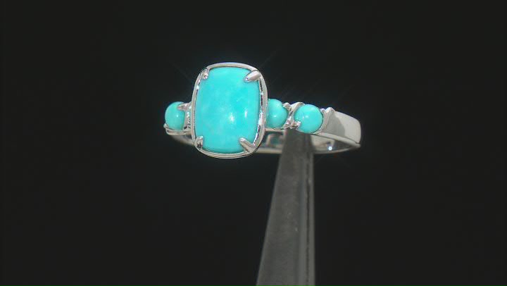 Blue Sleeping Beauty Turquoise Sterling Silver Ring Set Video Thumbnail