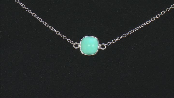 Blue Composite Turquoise Rhodium Over Sterling Silver 18" Station Necklace Video Thumbnail