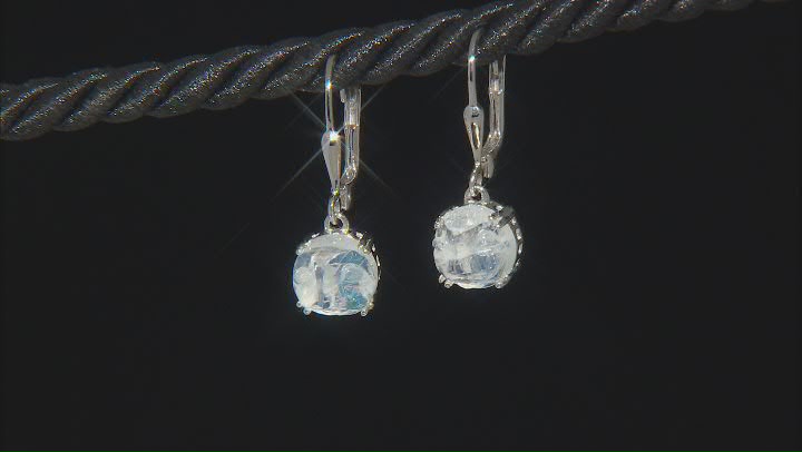 Carved Rainbow Moonstone Rhodium Over Sterling Silver Dangle Earrings Video Thumbnail