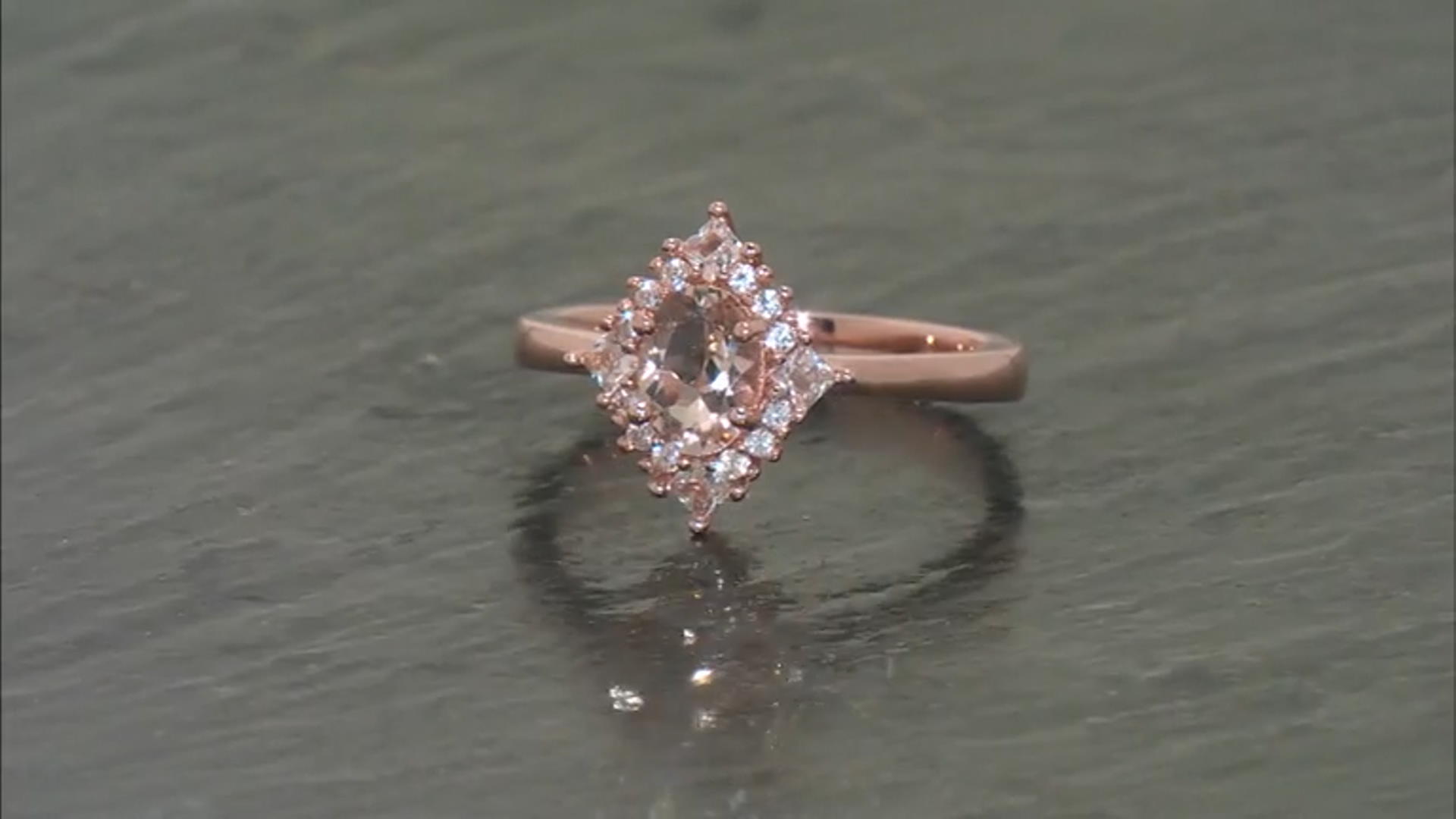 Peach Morganite 18k Rose Gold Over Sterling Silver Ring 0.87ctw Video Thumbnail