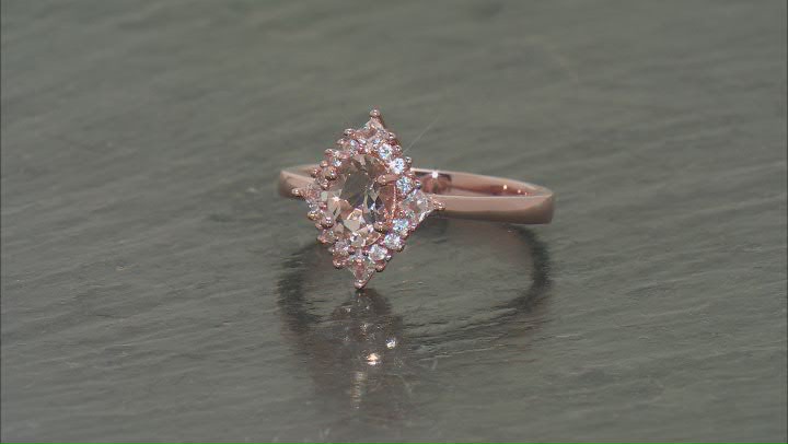 Peach Morganite 18k Rose Gold Over Sterling Silver Ring 0.87ctw Video Thumbnail