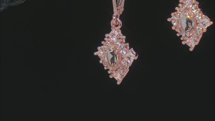 Peach Morganite 18k Rose Gold Over Sterling Silver Earrings 1.17ctw Video Thumbnail