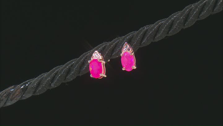Pink Ethiopian Opal 18k Rose Gold Over Sterling Silver Earrings 0.53ctw Video Thumbnail
