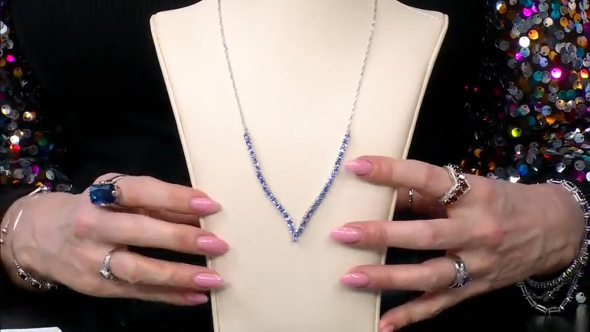 Tanzanite Rhodium Over Sterling Silver 18" Necklace 5.54ctw Video Thumbnail