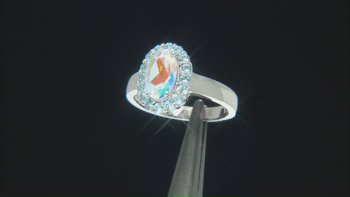 Multi Color Topaz Rhodium Over Sterling Silver Ring 3.09ctw Video Thumbnail