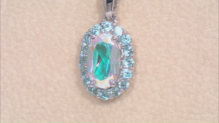 Multi Color Topaz Rhodium Over Silver Pendant With Chain 2.39ctw Video Thumbnail