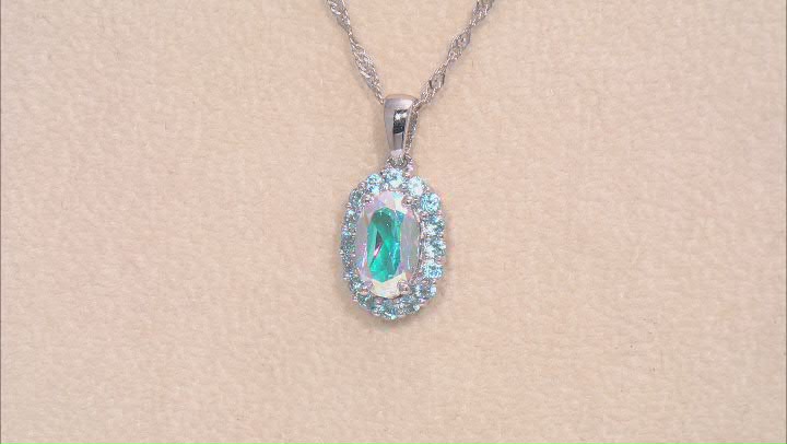 Multi Color Topaz Rhodium Over Silver Pendant With Chain 2.39ctw Video Thumbnail