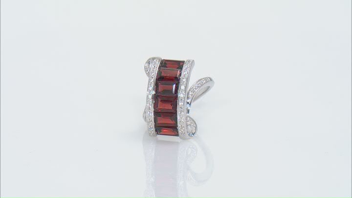 Red Garnet Rhodium Over Sterling Silver Ring 4.70ctw Video Thumbnail