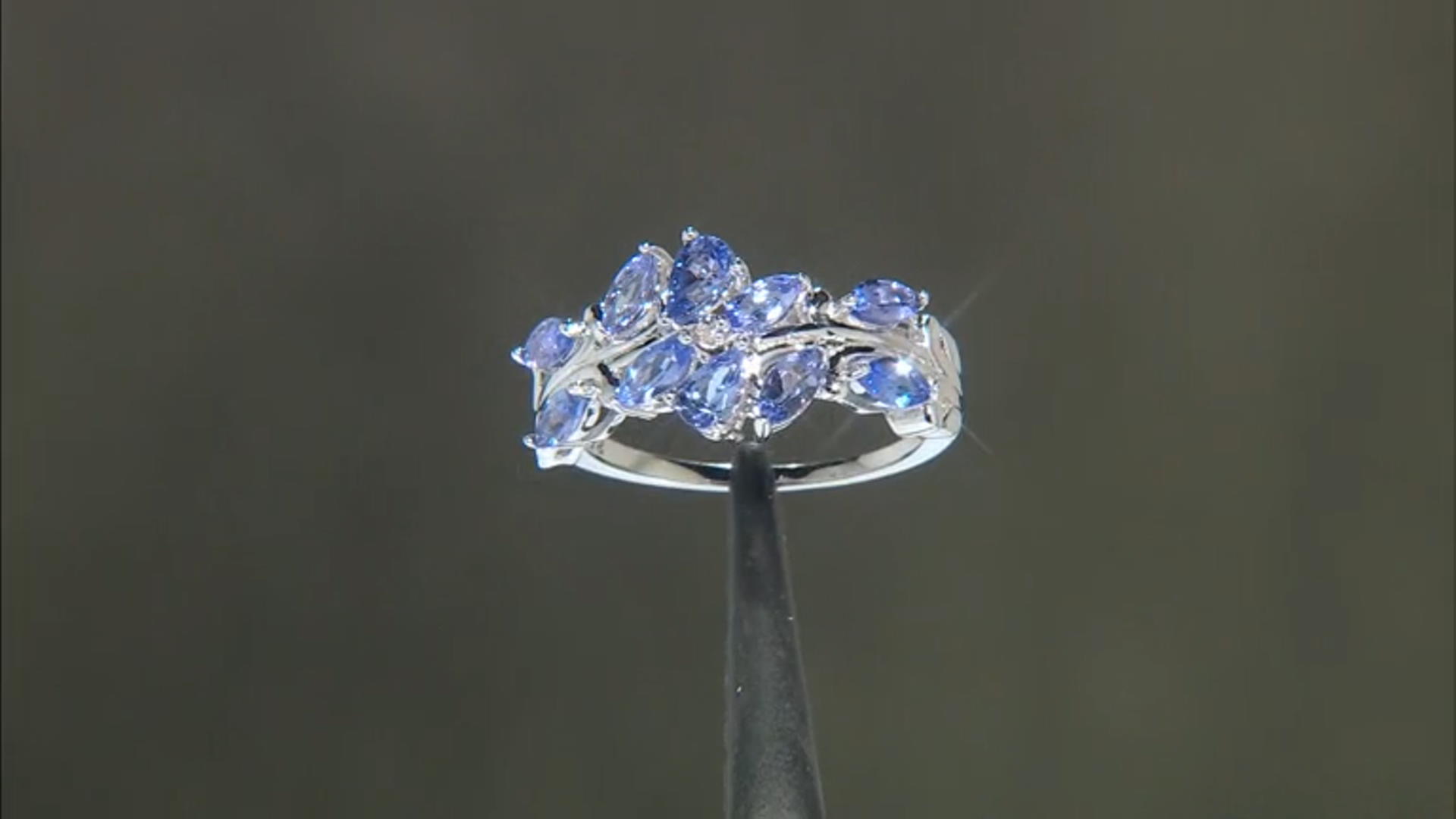 Blue Tanzanite Rhodium Over Sterling Silver Ring 1.44ctw Video Thumbnail