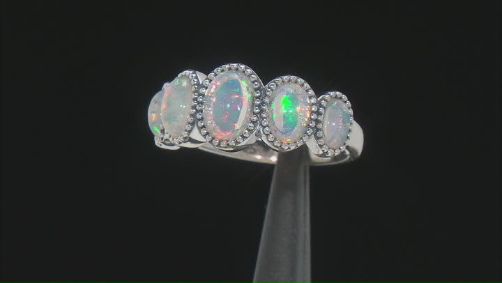 Multicolor Ethiopian Opal Sterling Silver Ring 1.24ctw Video Thumbnail