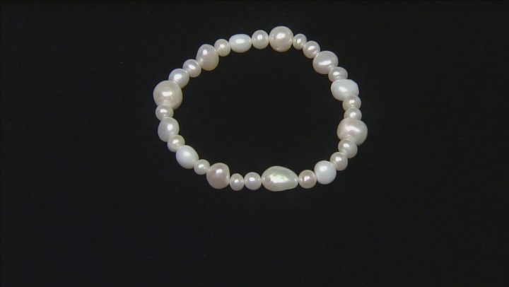Multi-Color Cultured Freshwater Pearl Rhodium Over Sterling Silver Jewelry Sets Video Thumbnail
