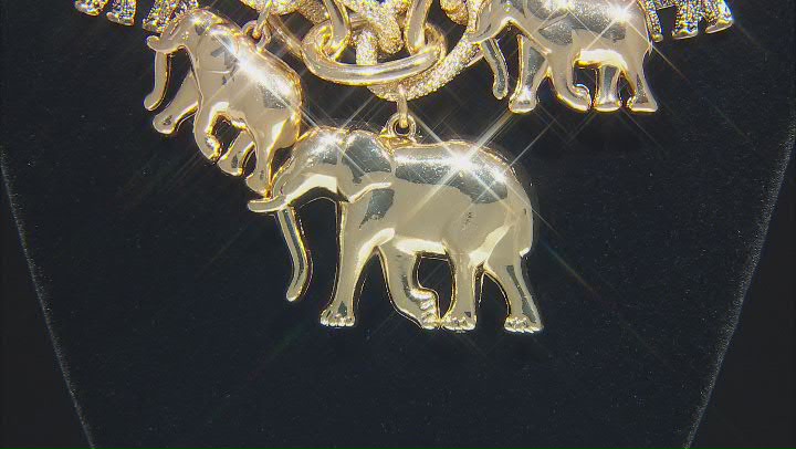 Gold Tone Elephant Charm Necklace Video Thumbnail
