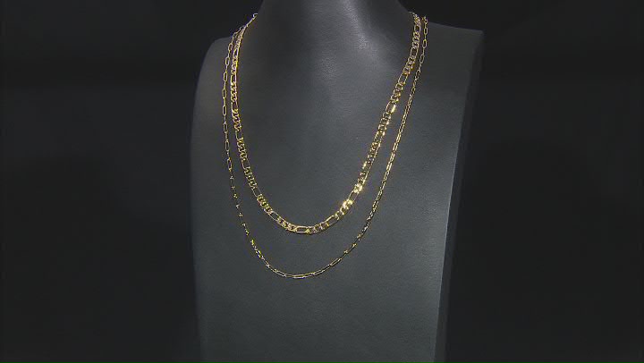 Gold Tone Chain Necklace Set of 2 Video Thumbnail