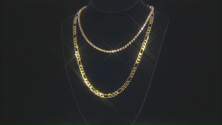 Gold Tone Chain Necklace Set of 2 Video Thumbnail