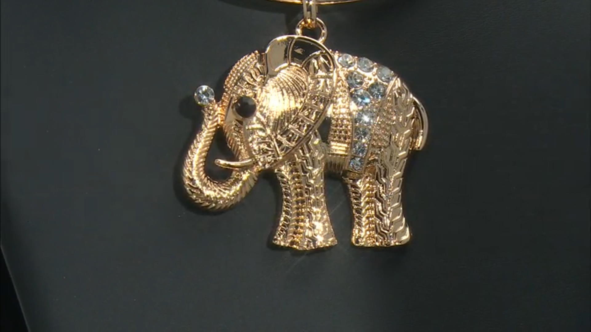 Gold Tone Elephant Choker Necklace Video Thumbnail