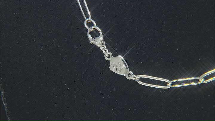 Silver Tone Paper Clip Chain Starlet Mirror Necklace Video Thumbnail