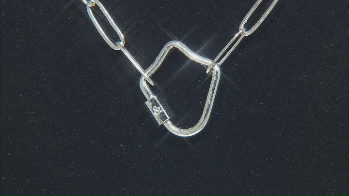 Silver Tone Paper Clip Chain Starlet Mirror Necklace Video Thumbnail