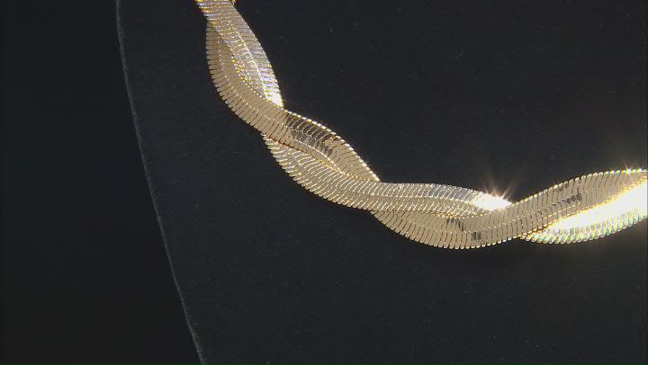 White Crystal Gold Tone Herringbone Necklace Video Thumbnail