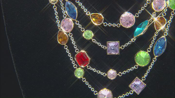 Multi-Color Crystal Two-Tone Necklace Video Thumbnail