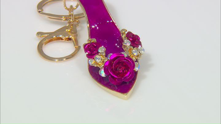 White Crystal Two-Tone High Heel Key Chain Video Thumbnail