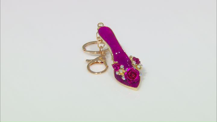 White Crystal Two-Tone High Heel Key Chain Video Thumbnail