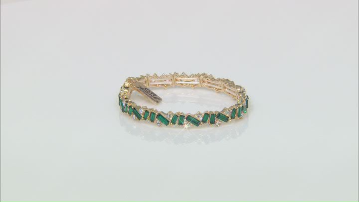 Multi-Color Crystal Gold Tone Set of 6 Stretch Bracelets Video Thumbnail