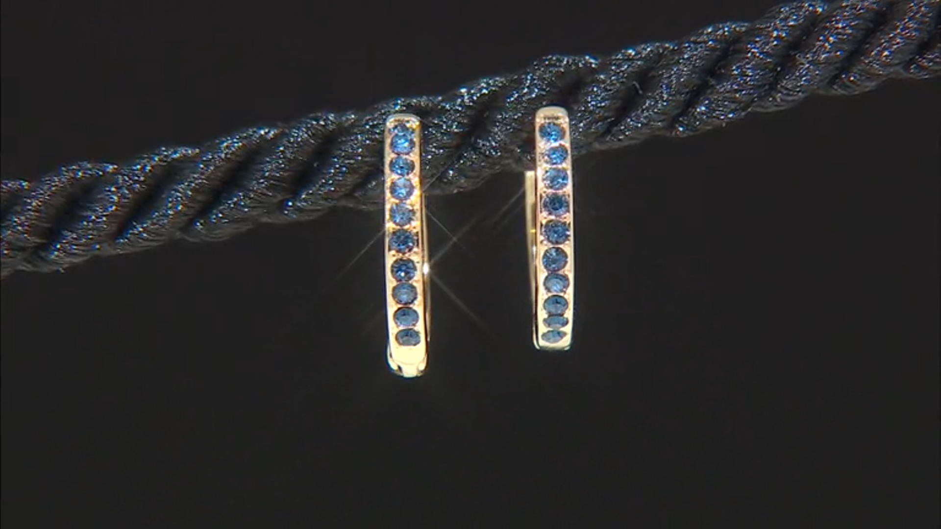 Blue Montana Crystal Gold Tone Brass Set of Two Earrings Video Thumbnail