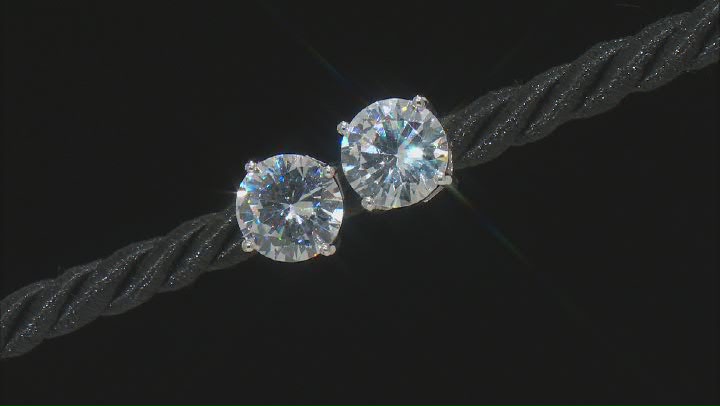 White Cubic Zirconia and Crystal 3 Piece Silver Tone Earrings Set Video Thumbnail