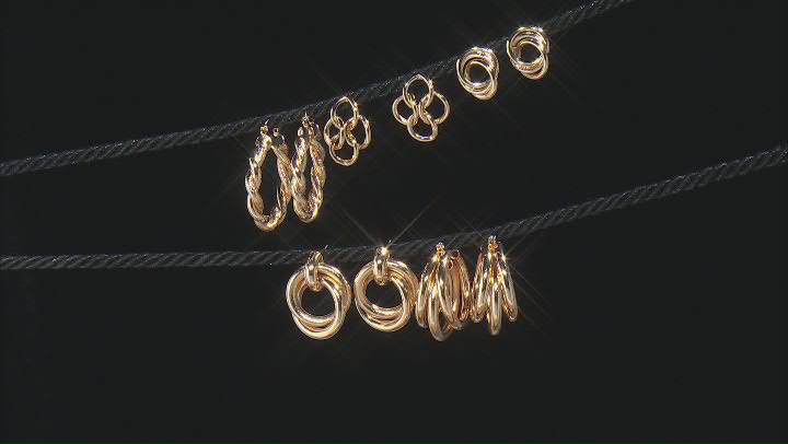 Gold Tone Set of 5 Earrings Video Thumbnail