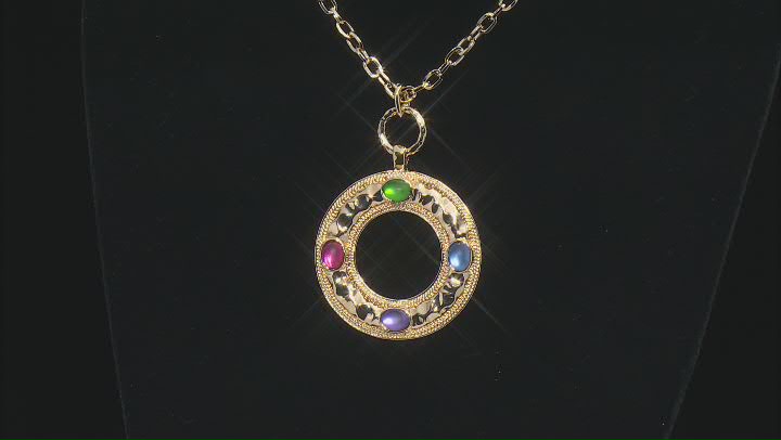 Gold Tone Necklace with Multi-Colored Crystals Video Thumbnail