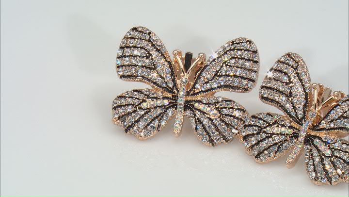 Crystal Gold Tone Butterfly Set of 2 Shoe Clips Video Thumbnail
