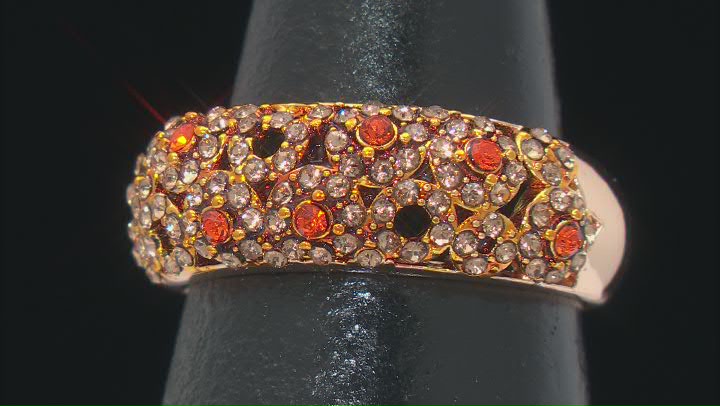 Red & White Crystal Gold Tone Open Design Ring Video Thumbnail