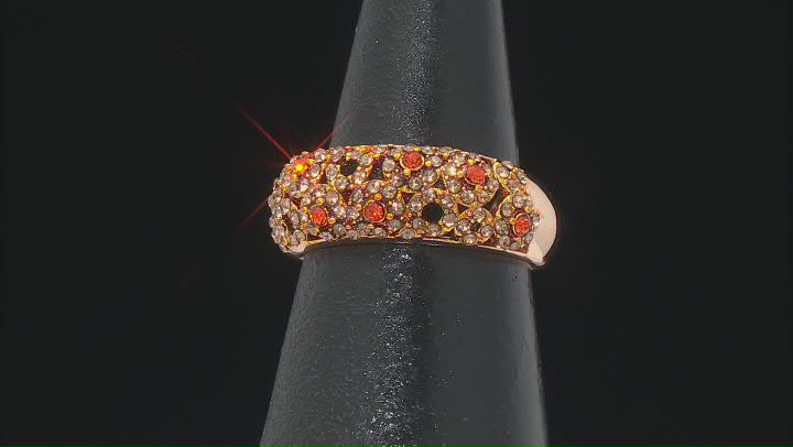 Red & White Crystal Gold Tone Open Design Ring Video Thumbnail
