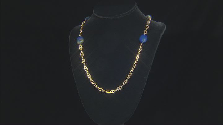 Multi-Color Acrylic Beaded Gold Tone 6 Piece Station Necklace & Earring Set Video Thumbnail