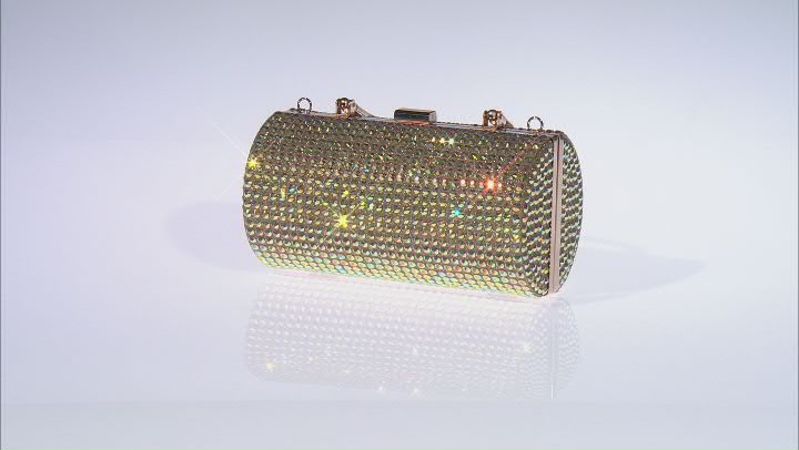 Crystal Beaded Gold Tone Clutch Video Thumbnail