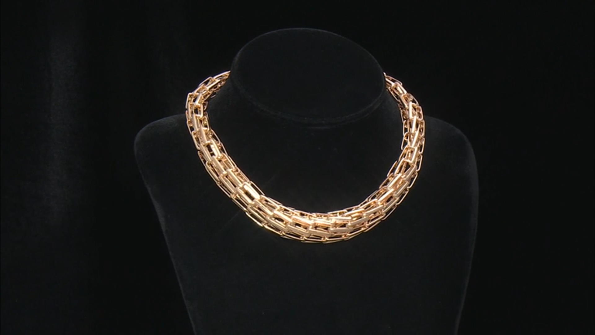 Gold Tone Cage Necklace Video Thumbnail