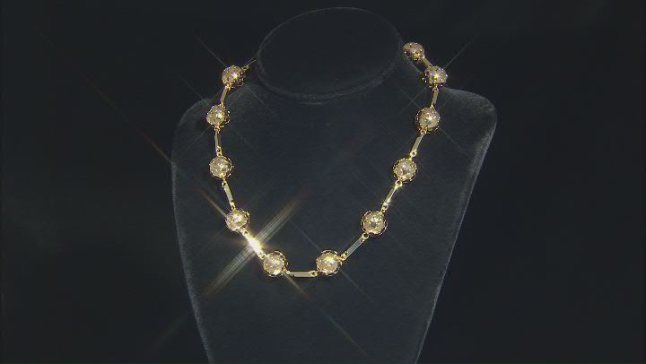Gold Tone Ball Station Necklace, Earring, &  Bracelet Set Video Thumbnail