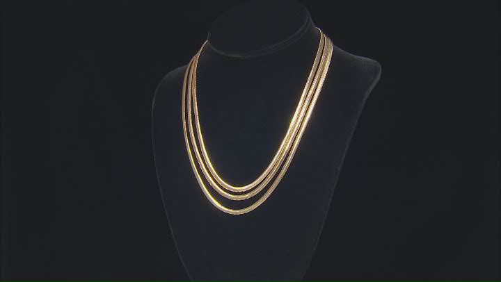 Gold Tone 3-Strand Necklace Video Thumbnail