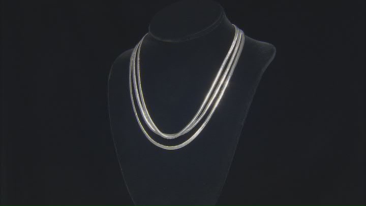 Silver Tone 3-Strand Necklace Video Thumbnail