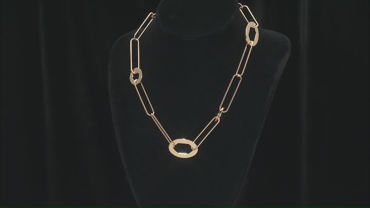 Gold Tone Multi-Shaped Paperclip Necklace Video Thumbnail