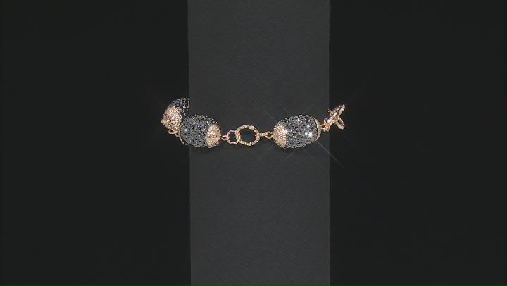 Hematine Color Crystal Gold Tone Station Necklace & Bracelet Set Video Thumbnail