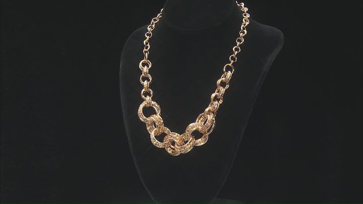Gold Tone Textured Link Necklace Video Thumbnail