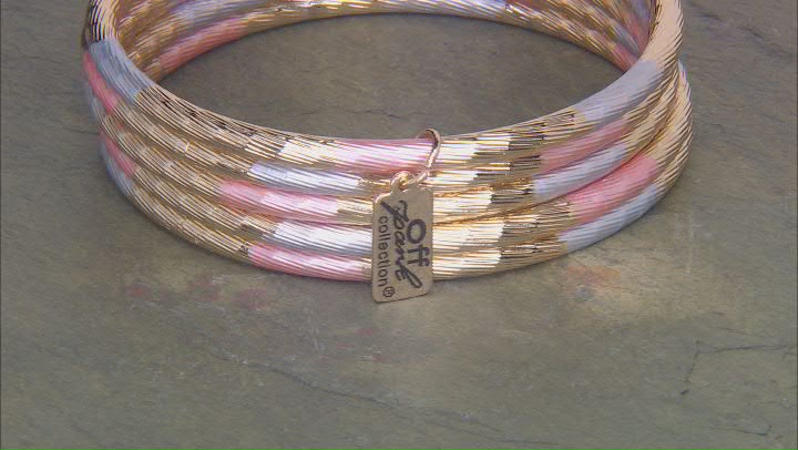 Tri-Tone Set of 5 Bangle Bracelets Video Thumbnail