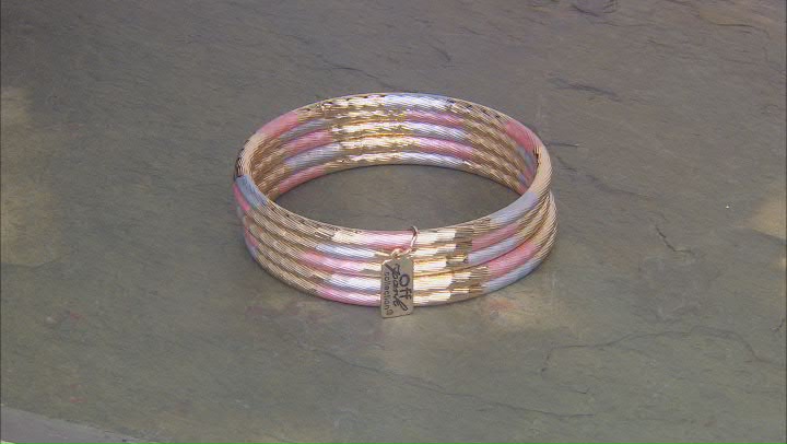 Tri-Tone Set of 5 Bangle Bracelets Video Thumbnail