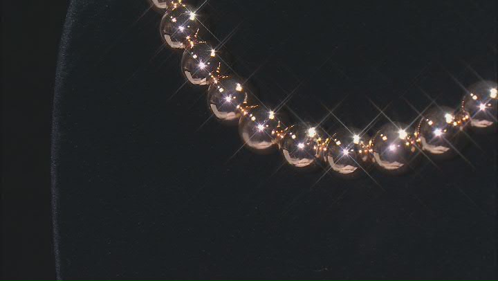 White Crystal Accent Gold Tone Ball Necklace Video Thumbnail