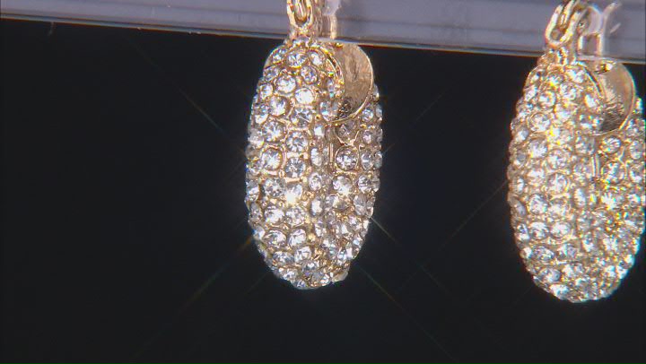 White Crystal Tri-Tone Set of 3 Huggie Earrings Video Thumbnail