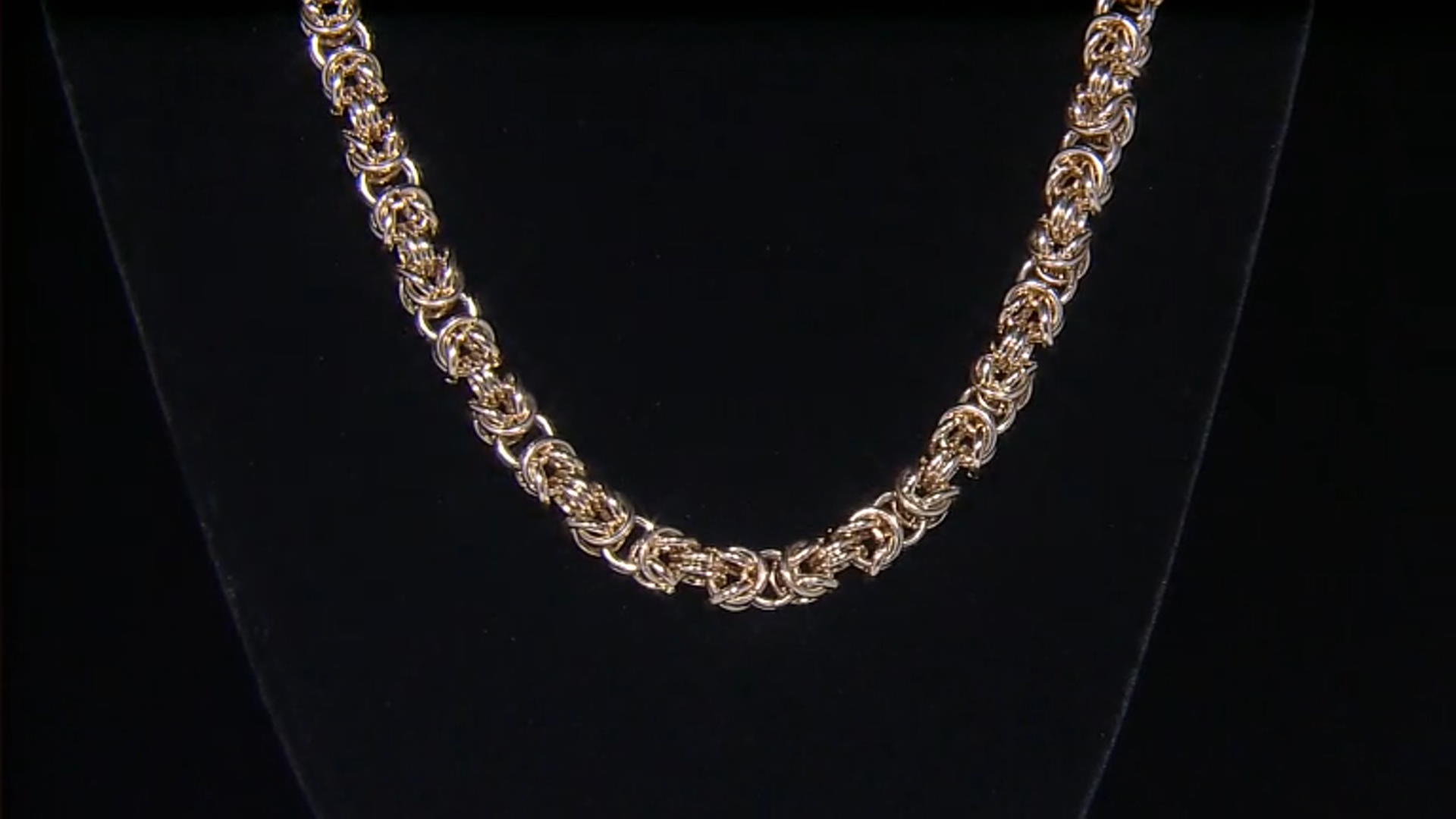 White Crystal Gold Tone Byzantine Link Necklace Video Thumbnail