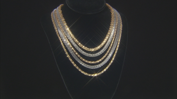 Gold And Silver Tone Multi-strand Necklace