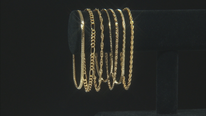 Gold Tone Chain and Bracelet Set of 14 Video Thumbnail