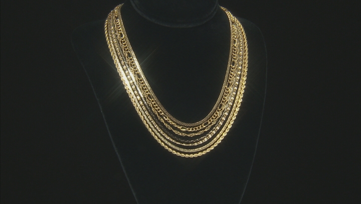 Gold Tone Chain and Bracelet Set of 14 Video Thumbnail